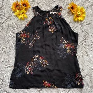 Violet & Claire Floral Print Halter Chiffon Blouse Size Large